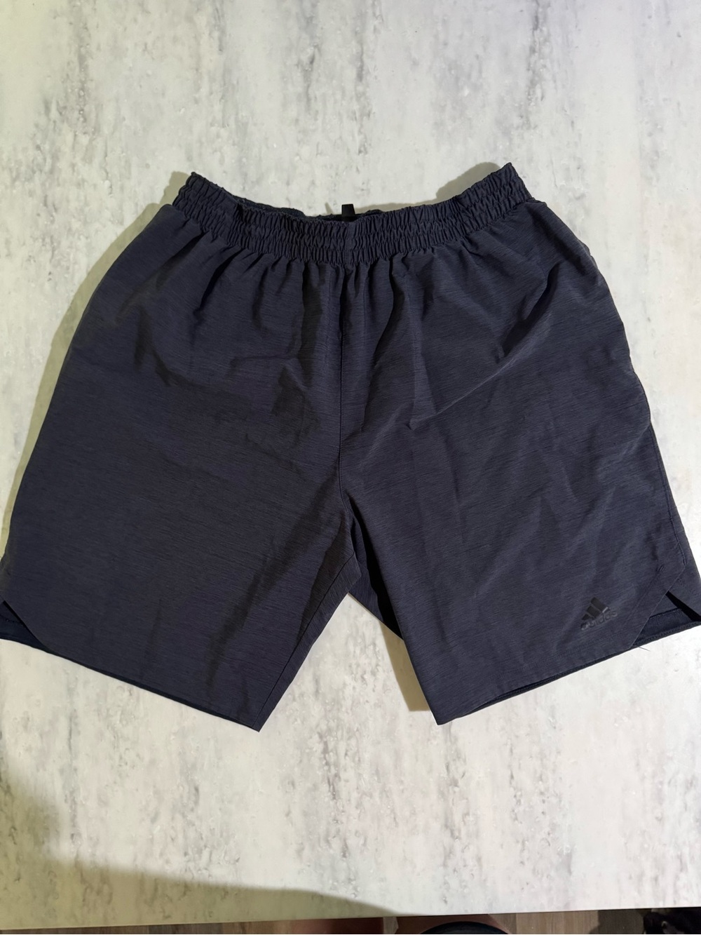 adidas Men's Dark Gray Pull On Elastic Waist Athletic Shorts XL